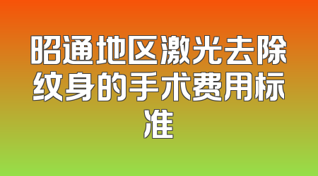 昭通地区激光去除纹身的手术费用标准