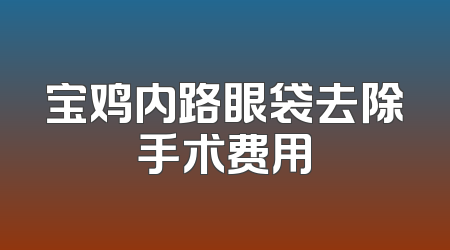 宝鸡内路眼袋去除手术费用