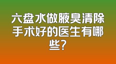 六盘水做腋臭清除手术好的医生有哪些？