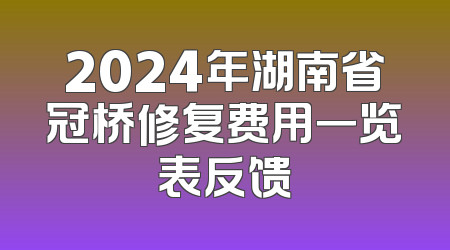 2024年湖南省冠桥修复费用一览表反馈
