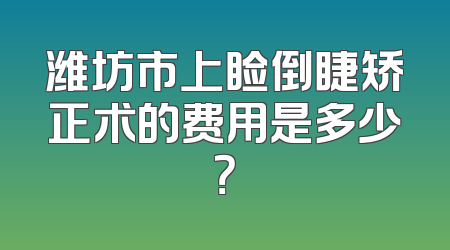 潍坊市上睑倒睫矫正术的费用是多少？