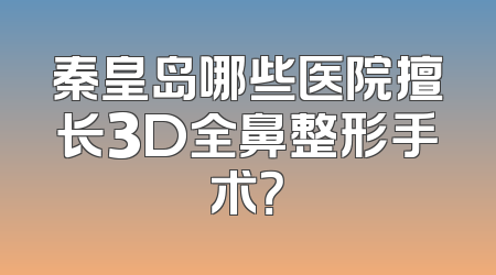 秦皇岛哪些医院擅长3D全鼻整形手术？