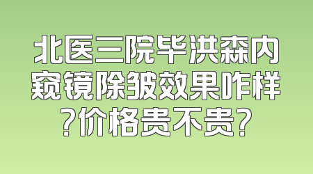 北医三院毕洪森内窥镜除皱效果咋样？价格贵不贵？