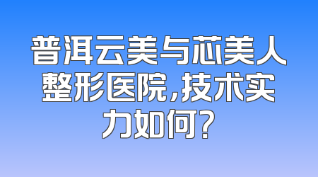普洱云美与芯美人整形医院，技术实力如何？