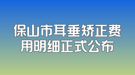 保山市耳垂矫正费用明细正式公布
