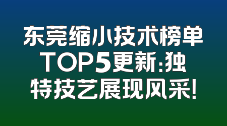 东莞缩小技术榜单TOP5更新：独特技艺展现风采！