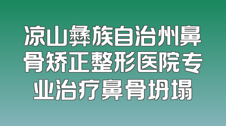 凉山彝族自治州鼻骨矫正整形医院专业治疗鼻骨坍塌