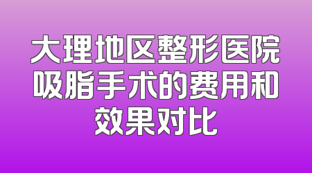 大理地区整形医院吸脂手术的费用和效果对比