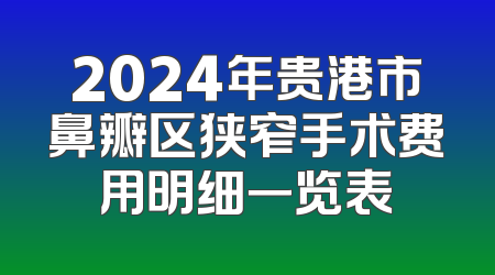 2024年贵港市鼻瓣区狭窄手术费用明细一览表