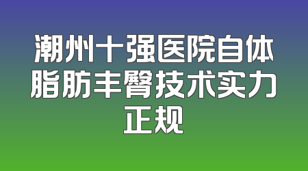 潮州十强医院自体脂肪丰臀技术实力正规