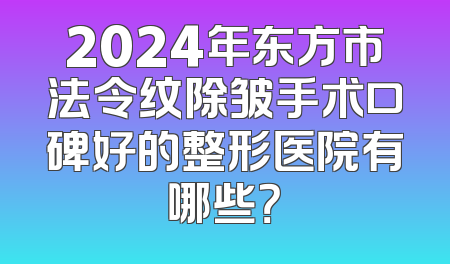 2024年东方市法令纹除皱手术口碑好的整形医院有哪些？