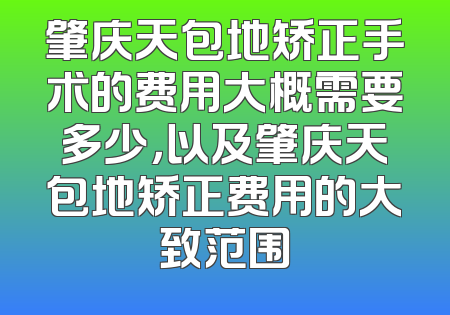 肇庆天包地矫正手术的费用大概需要多少，以及肇庆天包地矫正费用的大致范围