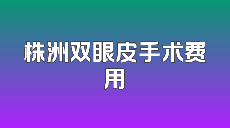 株洲双眼皮手术费用