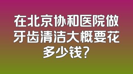 在北京协和医院做牙齿清洁大概要花多少钱？