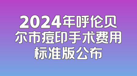 2024年呼伦贝尔市痘印手术费用标准版公布