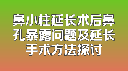 鼻小柱延长术后鼻孔暴露问题及延长手术方法探讨