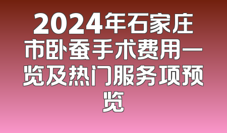 2024年石家庄市卧蚕手术费用一览及热门服务项预览