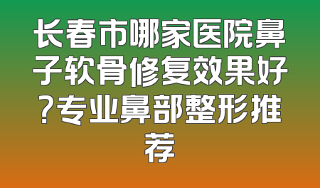 长春市哪家医院鼻子软骨修复效果好？专业鼻部整形推荐