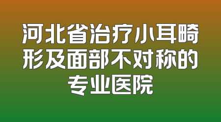 河北省治疗小耳畸形及面部不对称的专业医院