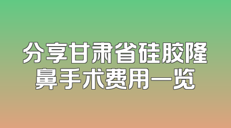 分享甘肃省硅胶隆鼻手术费用一览