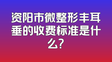 资阳市微整形丰耳垂的收费标准是什么？