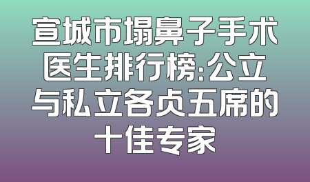 宣城市塌鼻子手术医生排行榜：公立与私立各占五席的十佳专家
