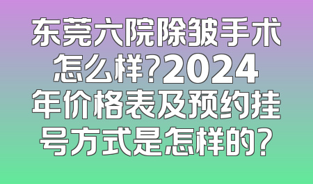 东莞六院除皱手术怎么样？2024年价格表及预约挂号方式是怎样的？