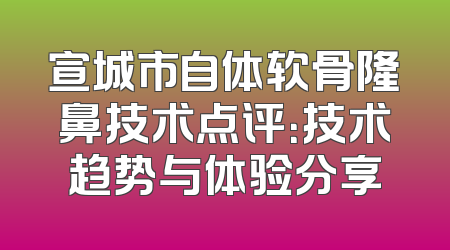 宣城市自体软骨隆鼻技术点评：技术趋势与体验分享