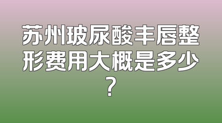 苏州玻尿酸丰唇整形费用大概是多少？