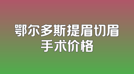 鄂尔多斯提眉切眉手术价格