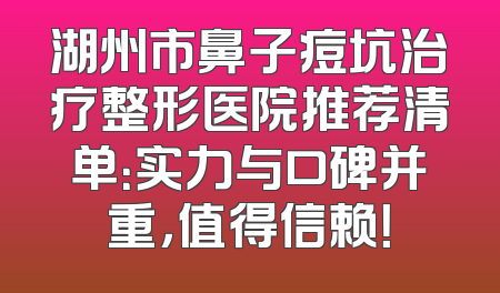 湖州市鼻子痘坑治疗整形医院推荐清单：实力与口碑并重，值得信赖！