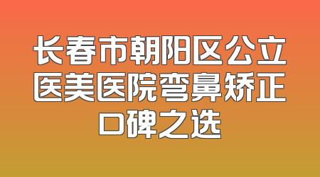 长春市朝阳区公立医美医院弯鼻矫正口碑之选