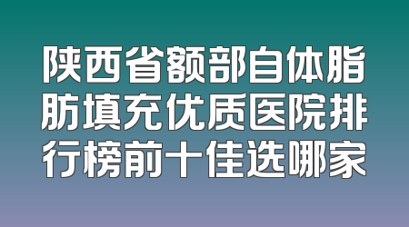 陕西省额部自体脂肪填充优质医院排行榜前十佳选哪家