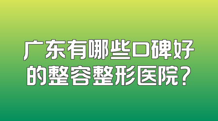 广东有哪些口碑好的整容整形医院？