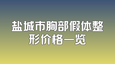 盐城市胸部假体整形价格一览