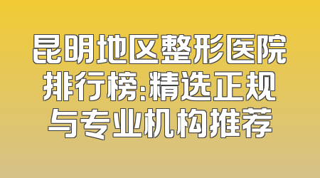 昆明地区整形医院排行榜：精选正规与专业机构推荐