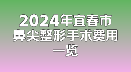 2024年宜春市鼻尖整形手术费用一览