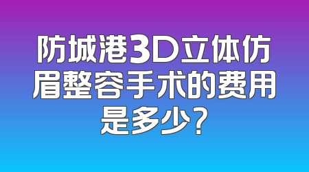 防城港3D立体仿眉整容手术的费用是多少？