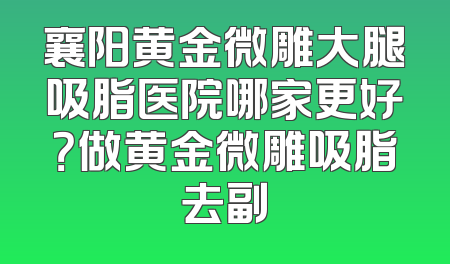 襄阳黄金微雕大腿吸脂医院哪家更好？做黄金微雕吸脂去副