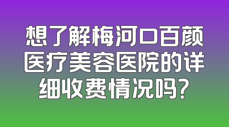 想了解梅河口百颜医疗美容医院的详细收费情况吗？