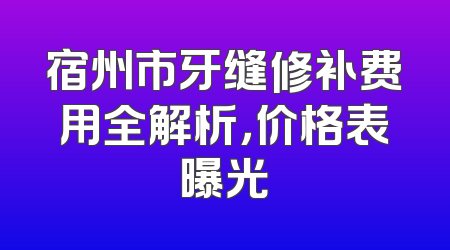 宿州市牙缝修补费用全解析，价格表曝光