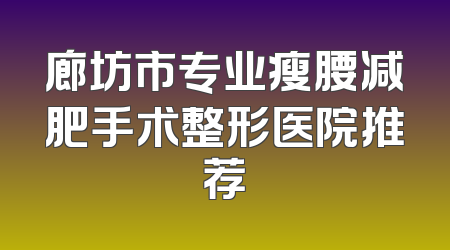 廊坊市专业瘦腰减肥手术整形医院推荐