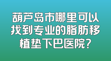 葫芦岛市哪里可以找到专业的脂肪移植垫下巴医院？