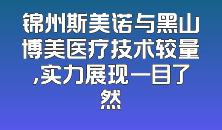 锦州斯美诺与黑山博美医疗技术较量，实力展现一目了然