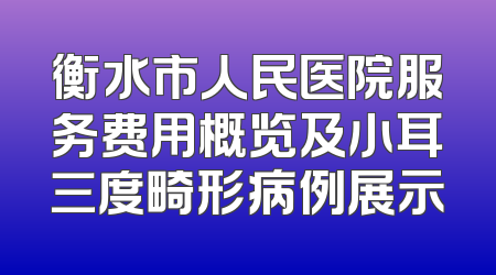 衡水市人民医院服务费用概览及小耳三度畸形病例展示