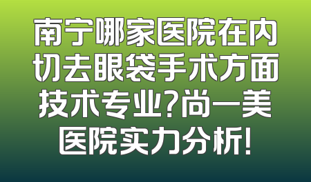 南宁哪家医院在内切去眼袋手术方面技术专业？尚一美医院实力分析！