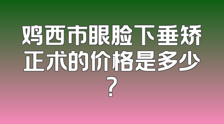 鸡西市眼脸下垂矫正术的价格是多少？