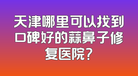 天津哪里可以找到口碑好的蒜鼻子修复医院？