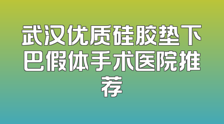 武汉优质硅胶垫下巴假体手术医院推荐