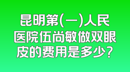 昆明第（一）人民医院伍尚敏做双眼皮的费用是多少？